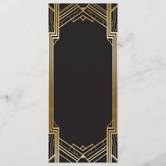 1920年代のアートデコ ウェディング レセプション メニュー (裏面)