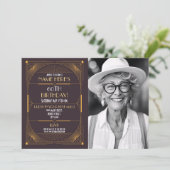 1920年代のアートデコ バースデー ガツビーパーティーの写真 招待状 (スタンド正面)