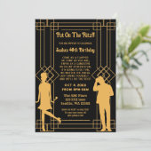 1920年代のアールデコのフラッパーガールとギャングスター 招待状 (スタンド正面)