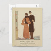 1920年代のアールデコカップル~センチメンタルな旅 ポストカード (正面/裏面)