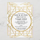 1920年代のアールデコガッツビー ブライズシャワー パーティー招待状 招待状 (正面/裏面)