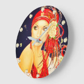 1920年代のアールデコギャツビーの女の子の壁時計 ラージ壁時計 (傾斜)