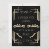 1920年代のアールデコギャングスターバースデー 招待状 (裏面)