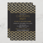 1920年代のアールデコクリスマスギャツビーパーティの招待状 招待状 (正面/裏面)