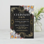 1920年代のアールデコクリスマス招待状ギャツビーパーティー金ゴールド 招待状 (スタンド正面)