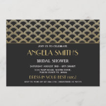 1920年代のアールデコスタイルのウェディングシャワー・パーティー　ギャツビーゴールド