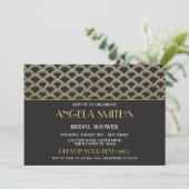 1920年代のアールデコブライダルシャワーギャツビー金ゴールドパーティー 招待状 (スタンド正面)