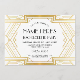 1920年代のアールデコブライダルシャワーバチェロレッテ 招待状