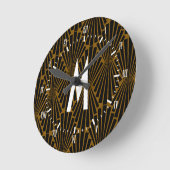 1920年代のアールデコブラックFinialファン ラウンド壁時計 (傾斜)