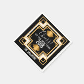 1920年代のアールデコ応援から新年 スタンダードカクテルナプキン (角)