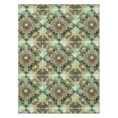 1920年代のアールデコ様式の豪華なグリーンゴールド テーブルクロス (正面)