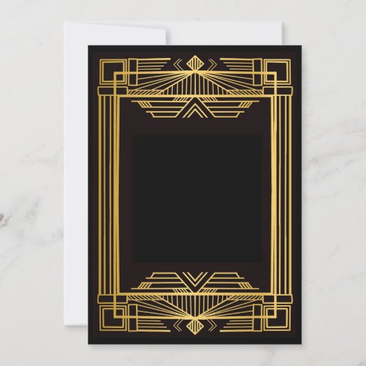 1920年代のアールデコ殺人ミステリー誕生日 招待状 (裏面)