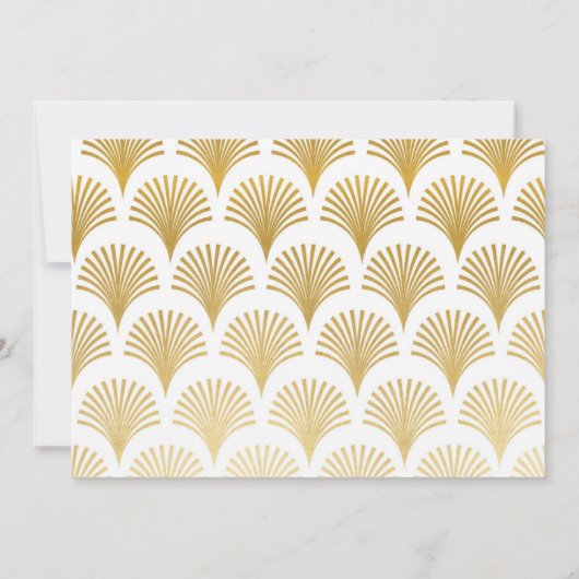 1920年代のアールデコ金ゴールド写真卒業ギャツビーパーティー 招待状 (裏面)