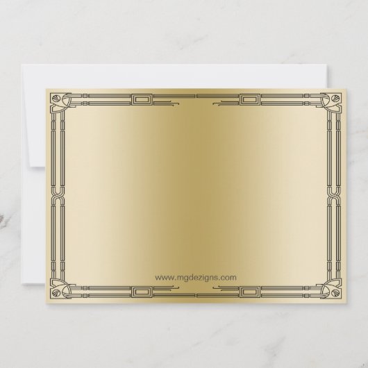 1920年代のアールデコ フラッパーガールとギャングスター 招待状 (裏面)