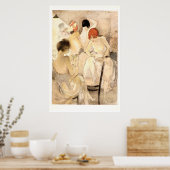 1920年代のアールデコ～脱衣所の女の子 ポスター (キッチン)