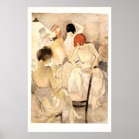 1920年代のアールデコ～脱衣所の女の子 ポスター (正面)