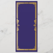 1920年代のウェディング レセプション メニュー ラスティック ネイビー アートデコ (裏面)