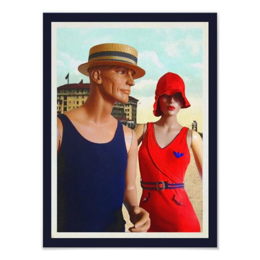 1920年代のウールの入浴スーツ写真プリント フォトプリント (正面)