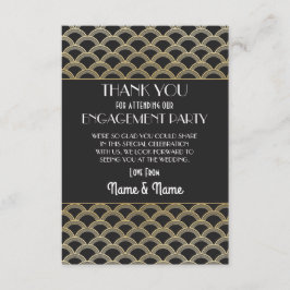 1920年代のエンゲージメント・ウェディングパーティーお礼 招待状