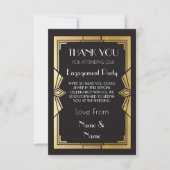 1920年代のエンゲージメント・ウェディングパーティーカードに感謝 招待状 (正面)