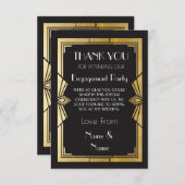1920年代のエンゲージメント・ウェディングパーティーカードに感謝 招待状 (正面/裏面)