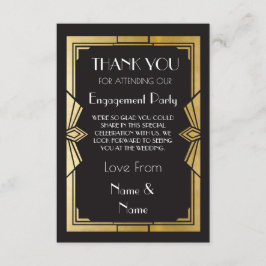 1920年代のエンゲージメント・ウェディングパーティーカードに感謝 招待状