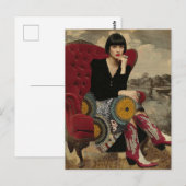 1920年代のカラフルな曼荼羅スカートとブーツの女性 ポストカード (正面/裏面)