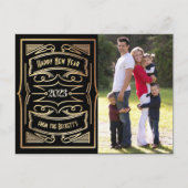 1920年代のギャツビータイポグラフィの新年写真 シーズンポストカード (正面)