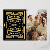 1920年代のギャツビータイポグラフィ年始実在写真 箔シーズンカード (正面)