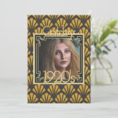 1920年代のギャツビーヴィンテージアールデコ写真シック 招待状 (スタンド正面)