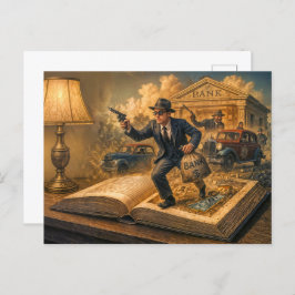 1920年代のギャングの本シーンイラストレーション シーズンポストカード