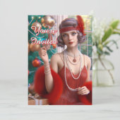 1920年代のクリスマスパーティー フラッパー ホリデー 招待状 (スタンド正面)