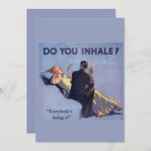 1920年代のグラマー・カップル・カードは吸うか? サンキューカード (正面/裏面)