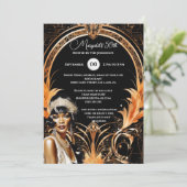 1920年代のグレート・ギャツビー・フラッパーガール・レトロ風 招待状 (スタンド正面)