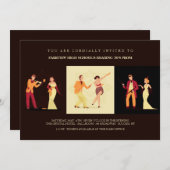 1920年代のゴージャスな招待状 招待状 (正面/裏面)