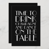 1920年代のゴージャスな誕生日パーティーの招待状 招待状 (正面/裏面)