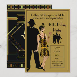1920年代のジャズエイジ・パーティー、ギャング・フラッパー・デコ 招待状