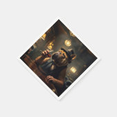 1920年代のスペークレイシーでウイスキーを飲むブルドッグ スタンダードカクテルナプキン (角)