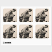 1920年代のセクシーなフラッパーガールの写真 スクエアシール (シート)