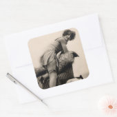 1920年代のセクシーなフラッパーガールの写真 スクエアシール (封筒)