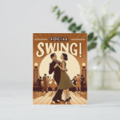 1920年代のソーシャルスウィングダンス ビンテージ ポストカード (スタンド正面)