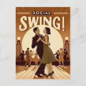 1920年代のソーシャルスウィングダンス ビンテージ ポストカード (正面)