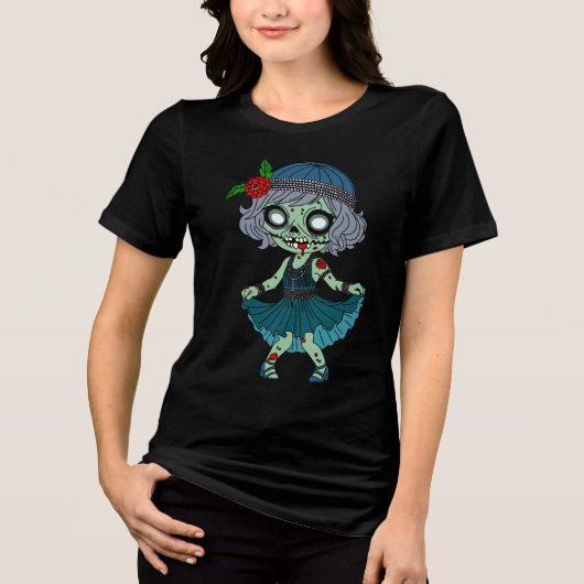 1920年代のゾンビ・フラッパーガール トライブレンドTシャツ (正面)