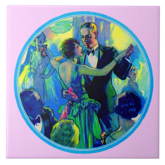 1920年代のダンスフロアの女性と紳士 タイル (正面)