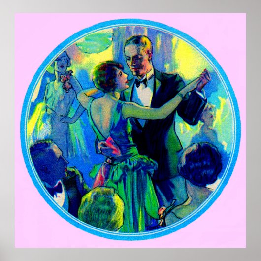 1920年代のダンスフロアの女性と紳士 ポスター (正面)