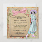 1920年代のテーマの誕生日パーティー招待状 招待状 (正面)