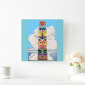 1920年代のトーテムポール スクエア壁時計 (ホーム)