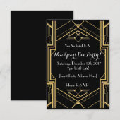 1920年代のニューミュージックイヤーパーティーの招待状 招待状 (正面/裏面)