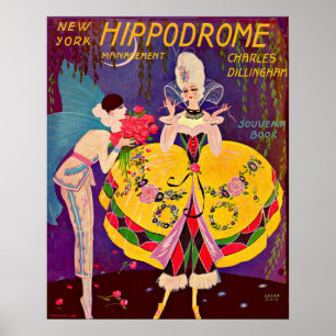 1920年代のニューヨークのヒッポドロームのプログラムカバー ポスター