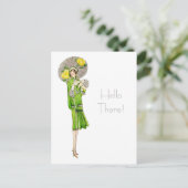 1920年代のファッションとParasol ポストカード (スタンド正面)